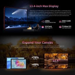 SnelShoppen - 13.4 Inch Tablet met 120Hz Scherm, 20GB RAM, 256GB Opslag, Android 15, 4G LTE, 13MP Camera, Gaming Tablet voor Werk en Entertainment — thumbnail 2