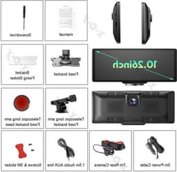Dashcam Spiegel - Navigatiesysteem Auto - Dashcam voor auto - GPS Navigatie - Draadloze - 4K DVR - Bluetooth Audio - ADAS Systeem - 10.26" - Achteruitrijcamera - 64TF — thumbnail 5