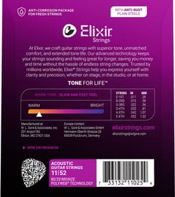 Elixir 11025 Polyweb Bronze Snaren voor Akoestische Gitaar (11-52) — thumbnail 4