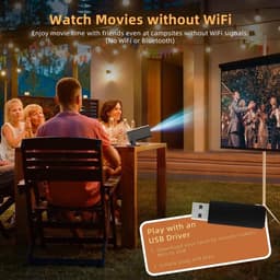 Mini-projector, geschikt voor draagbare buitenfilmprojectoren, slimme projector die compatibel is met smartphones/tv-sticks/laptops/USB/HDMI, voor binnen- en buitengebruik. — thumbnail 2