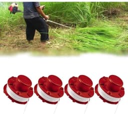 Grasmaaier Spoelen - Trimmer Spoelen - Tuin Onderhoud - Gereedschapsloze Vervanging - 4 Stuks - Zwart — thumbnail 1