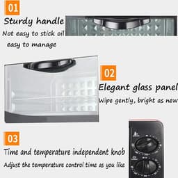 Compacte Magnetronoven - Aanrechtoven Grill - Snelle Maaltijden Bereiden - Instelbare Temperatuur - Niet Gespecificeerd - Zwart — thumbnail 2