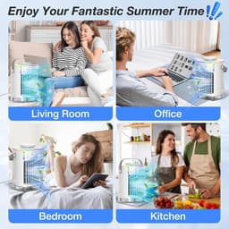 Aircooler 4-in-1 – Draagbare Luchtkoeler met Verneveling – 4 Snelheden – 700 ml – RGB Licht & Timer — thumbnail 4