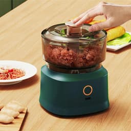 Keukenmachine Knoflook Chopper - Elektrische Hakmolen - Voedsel Bereiden - Snel en Veilig - 350ml Capaciteit - Wit — thumbnail 2