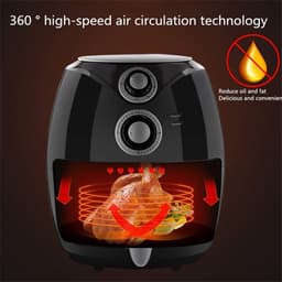 Airfryer XL - Hete Lucht Oven - Gezond Koken - 50% Meer Gelijkmatig - 27x32CM - Zwart — thumbnail 3