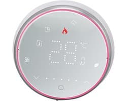 Slimme Thermostaat - Programmeerbare Regelaar - Energie Besparen - Dun Paneel Ontwerp - 13 Mm Inbouw - Wit