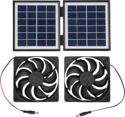 Zonne Afvoerventilator - Ventilator op Zonne-energie - Luchtcirculatie Buiten - Automatische Regendetectie - 28 cm Breed - Zwart — thumbnail 1