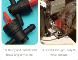 SnelShoppen - 2 Pack Universele Benzinekraan met 4 Slangenklemmen, Brandstofafsluiter voor Grasmaaier, Compatibel met Kleine Motoren — thumbnail 2