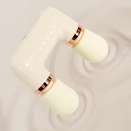 Percussie Massager - Massageapparaat Nek - Spierherstel - Dubbele kop ontwerp - 18 x 152 x 5 cm - Crèmegeel — thumbnail 2