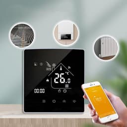 Slimme Thermostaat - Temperatuurregelaar Digitaal - Verwarming Instellen - Touchscreen Bediening - 8.6 x 8.6 cm - Zwart — thumbnail 3