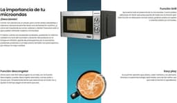 Magnetron met Grill - Oven Combimagnetron - Snel Eten Opwarmen - Roestvrijstalen Buitencoating - 20 Liter - Inox — thumbnail 3
