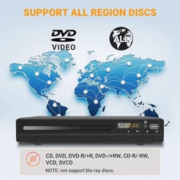 DVD-speler voor tv, cd-speler met afstandsbediening, 1080p HD, compacte speler, regio-vrij, HDMI- en RCA-kabels, USB-ingang, geschikt voor monitor en projector, nieuwe en oude tv's. — thumbnail 2