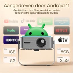 Beamer met WiFi & Bluetooth van MMOBIEL – 1080P, 320 ANSI, 4K Ondersteuning, Automatische Keystone Correctie, 200 Inch – Voor HMDI, USB, iOS & Android – Home Cinema Projector — thumbnail 4