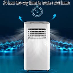 Mobiele airco - Draagbare airconditioner - 7000 BTU - koelt tot 28 vierkante meter - slimme airco met afstandsbediening - 3-in-1 koel- ontvochtigings- en ventilatorfunctie - 24-uurs timer en 120° zwenkfunctie — thumbnail 2
