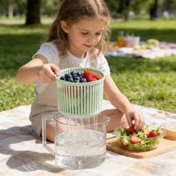 Fruit Spinner Kom - Sla Wasmachine - Groenten Wassen - Handmatige Rotatie - 235 x 195 cm - Enkel Kenmerk — thumbnail 2