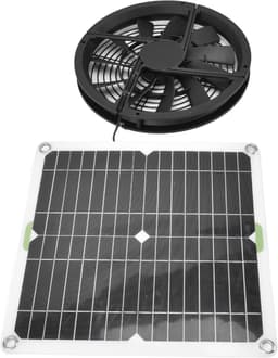 Zonnepaneel Ventilator Kit - Afzuigventilator Zonne-energie - Temperatuurregeling Buiten - Weerbestendig Ontwerp - 30 x 30 x 4 cm - Zwart — thumbnail 4
