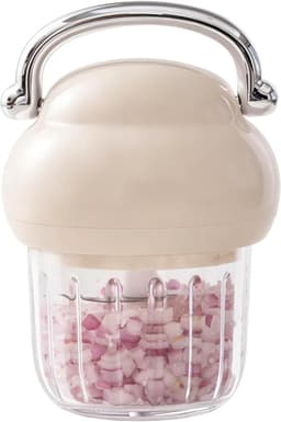 Keukenmachine - Hakmolen - Eten Bereiden - Draadloos Oplaadbaar - 350 ml - Beige — thumbnail 1