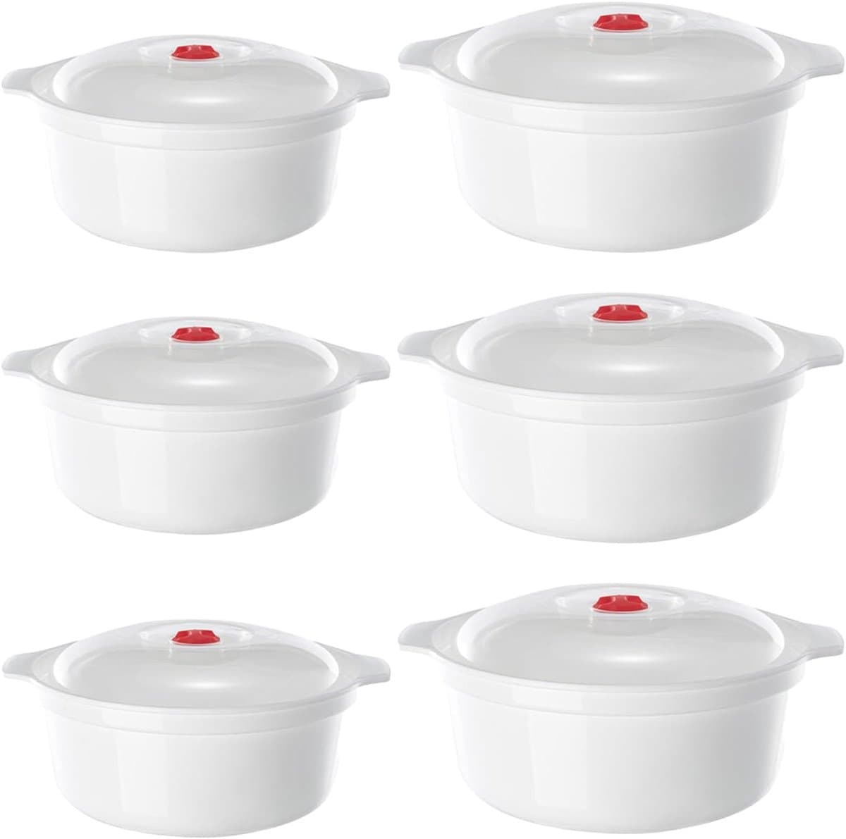 Magnetron servies set 6-delig - 900-1600 ml - met deksel - ideaal voor verwarmen en bewaren - ShopVlot — afbeelding 1