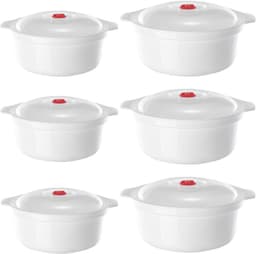 Magnetron servies set 6-delig - 900-1600 ml - met deksel - ideaal voor verwarmen en bewaren - ShopVlot — thumbnail 1