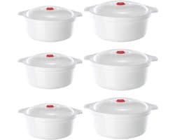 Magnetron servies set 6-delig - 900-1600 ml - met deksel - ideaal voor verwarmen en bewaren - ShopVlot