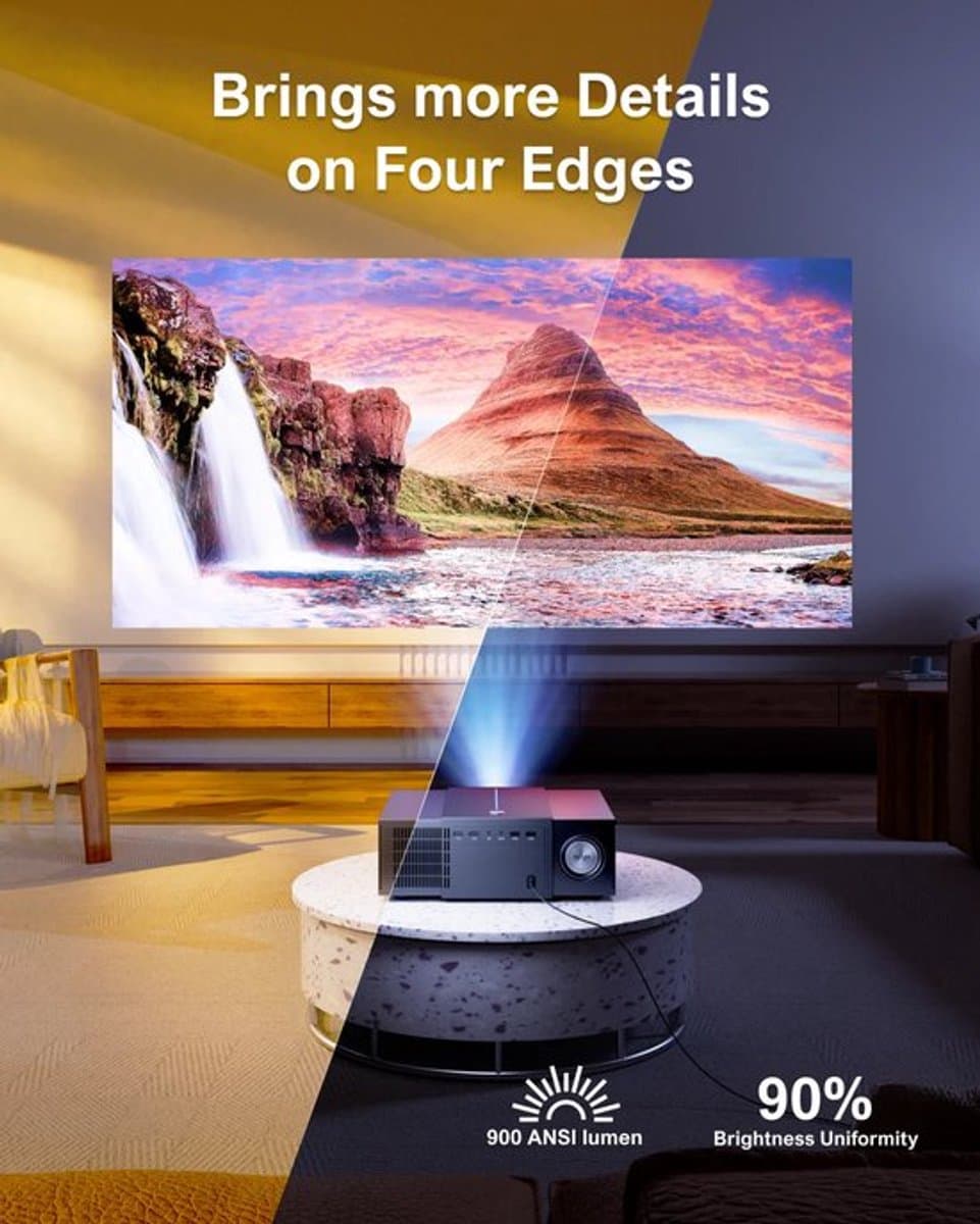 Beamer - Projector - Mini Projector - Full HD 1080P - 5G WiFi LED - 4K Video - 30W Speaker – Home Theater Bluetooth Projector — afbeelding 1
