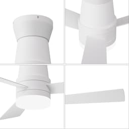 Plafondventilator met lamp - Diameter 106.6 cm - 3 kleurtemperaturen en 6 stille snelheden - omkeerbare motor - modern - Wit — thumbnail 4