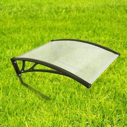 Garagedak voor robotmaaiers, onderdakafdekkingen voor grasmaaiers, anti-zonregen- Robot garageafdekking transparant carport polycarbonaat (Holle plank) — thumbnail 1