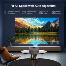 Beamer - Projector - Mini Projector - Full HD Native 1080P - met 120-inch E-ALR Projectorscherm & Stand – Outdoor Camping & Home Theater – EU Plug — thumbnail 3