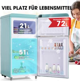 Koelkast met vriezer - Koelvriescombinatie - Kleine keuken - Dubbele deur - 72 liter - Blauw — thumbnail 5