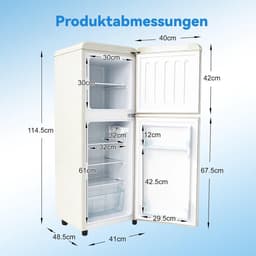 Kleine Koelkast - Compacte Koelkast Mini Koelkast - Dranken Koelen - 7 Temperatuurinstellingen - 112 liter - Gebroken wit — thumbnail 3