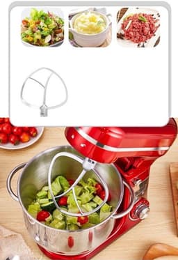 Keukenmixer – Keukenmachine - Keukenrobot - Foodprocessor - 6L - 2000W - Krachtige & Stille Motor – 6 Snelheden – Met Roestvrijstalen Kom – Metal Gray — thumbnail 1