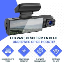 Dashcam Auto - Rijrecorder Camera - Veilig Rijden - Dubbele Lens - Full HD - Zwart — thumbnail 3
