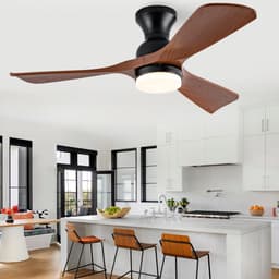 42-inch plafondventilator met verlichting - gelijkstroommotor met voor- en achteruitloop - 3 kleurtemperaturen - 6 snelheidsstanden met geheugenfunctie - drie ABS-bladen - geschikt voor slaapkamers en kleine ruimtes — thumbnail 3