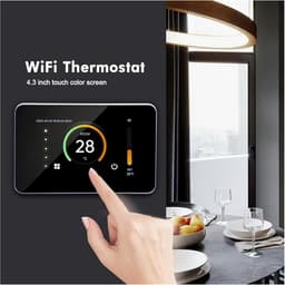 Slimme Thermostaat - Vloerverwarming Regelaar - Energie Besparen - 4.3" LCD Touchscreen - 130 x 84 mm - Zwart — thumbnail 4