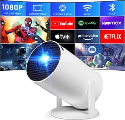 QIN® Draagbare beamer - Beamer - Projector - Mini Beamer - Wit - 10cm x 10cm x 16cm — thumbnail 2