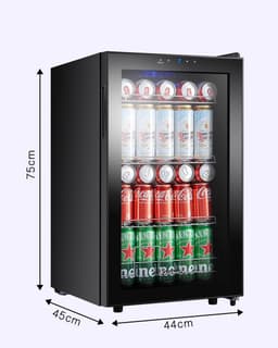 Drankenkoelkast met Touchscreen - 68 Liter - 3-18°C Koelzone - LED Verlichting - Vrijstaand - Zwart — thumbnail 3
