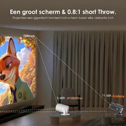 NIVA® Mini Beamer - Kleine Mobiele Telefoonprojector - Videoprojector - Wit - 10cm x 10cm x 17cm — thumbnail 5