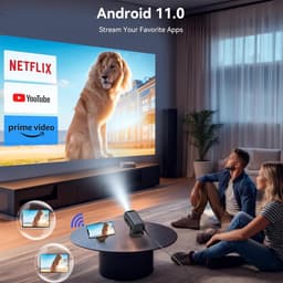 Mini Beamer - Draagbaar - 4K Ondersteuning - Android TV 11.0 - Voor Filmavonden — thumbnail 5