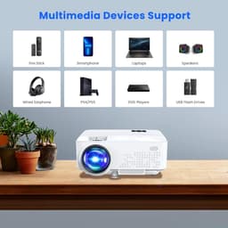 Mini projector 7500 lumen - 1080P Full HD - LCD - Perfect voor thuisbioscoop of buiten - ShopVlot — thumbnail 4