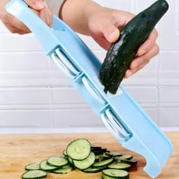 Groente Hakker - Keuken Gereedschap - Snel Ingrediënten - Afneembare Onderdelen - 32x11x13 cm - Blauw — thumbnail 2