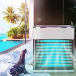 Draagbare Luchtkoeler - Persoonlijke Airco - Bureau Verkoeling - Grote Watertank - 1500 ml Tank - Wit — thumbnail 5