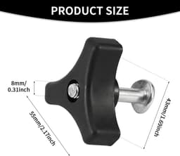 SnelShoppen - Triangulaire Grip Schroef voor Grasmaaiers, Reserve Onderdelen, Vleugelmoer Grasmaaier, Universeel, 1 Set — thumbnail 5