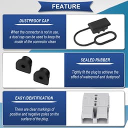 SnelShoppen - 4 Pack Snelsluitingen 600V 175A Zware Kwaliteit voor 0-4 AWG Kabels, Vuurvast en Stofkap voor Auto, Motorhome, Grasmaaier (Rood/Grijs) — thumbnail 4