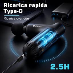 Massagepistool - Zwart - Handheld Draadloos Massage Apparaat met LED-Indicatielampjes - Voor Diepe Spiermassage en Ontspanning — thumbnail 5