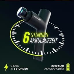 Massagepistool met Verwarmende Kop - Zwart - Handzaam Massageapparaat voor Nek, Schouder en Rug - Voor Ontspanning en Herstel — thumbnail 3