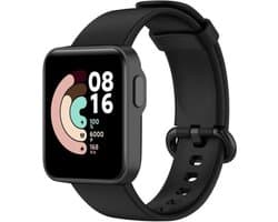 Siliconen Smartwatch bandje - Geschikt voor Xiaomi Mi Watch Lite siliconen bandje - zwart - Strap-it Horlogeband / Polsband / Armband