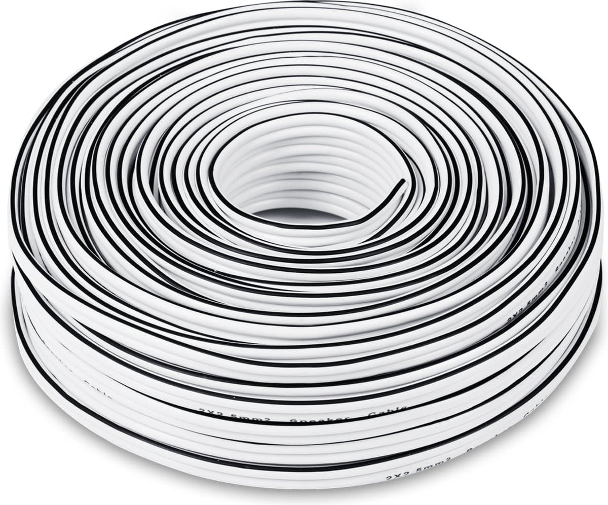 Teufel luidsprekerkabel 2.5mm² - luidsprekerkabel 2 x 2 -5 mm² 30m - wit — afbeelding 1