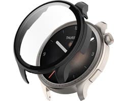 Strap-it Hard case hoesje met glasplaatje - geschikt voor de Amazfit Balance - zwart