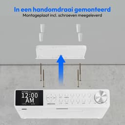 MEDION P66750 Keuken onderbouwradio (DAB+ keukenradio, PLL FM-radio, dimbaar TFT-kleurendisplay, kookwekker, Bluetooth, LED-strip, incl. montagemateriaal) wit — thumbnail 2