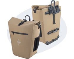 Voltano Luxe E-bike Enkele Fietstas 28L – Beige – Pakaftas Met Laptop vak – 100% Waterdicht - Met Schouderband